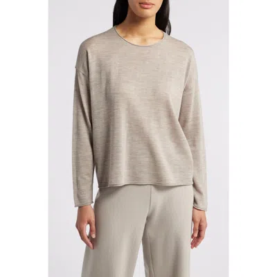 Eileen Fisher Crewneck Wool Sweater In Dove
