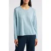 Eileen Fisher Crewneck Wool Sweater In Pool