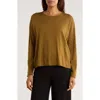 Eileen Fisher Crewneck Wool Sweater In Gold