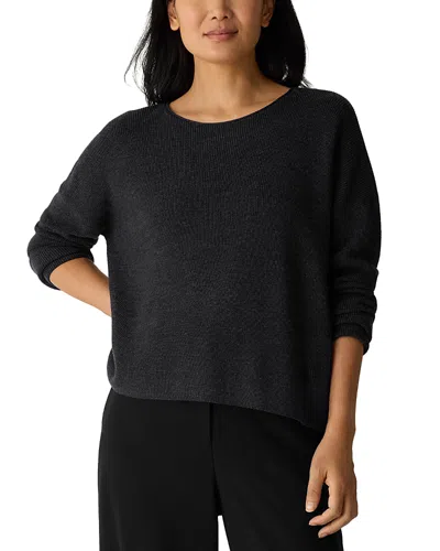 Eileen Fisher Crewneck Wool Sweater In Gray