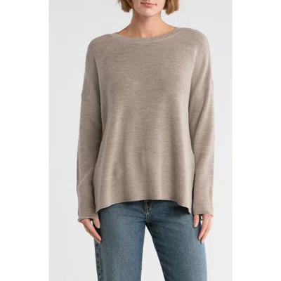 Eileen Fisher Crewneck Wool Sweater In Gray