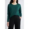 Eileen Fisher Crewneck Merino Wool Pullover In Pine