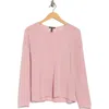 Eileen Fisher Crewneck Wool Sweater In Pink