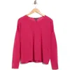 Eileen Fisher Crewneck Wool Sweater In Pink