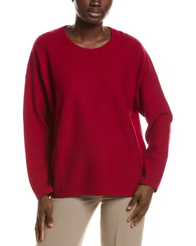 Eileen Fisher Crewneck Wool Sweater In Red