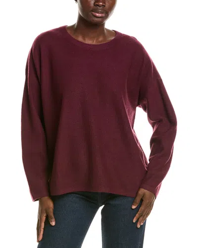 Eileen Fisher Crewneck Wool Sweater In Purple