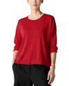 Eileen Fisher Crewneck Wool Sweater In Red Poppy