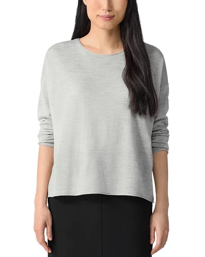Eileen Fisher Crewneck Wool Sweater In Seasalt