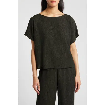 EILEEN FISHER EILEEN FISHER CRINKLE BATEAU NECK TOP