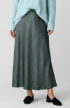 Eileen Fisher Crinkle Satin Bias Skirt In Green