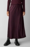 Eileen Fisher Crinkle Satin Bias Skirt In Purple