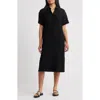 Eileen Fisher Crinkle Shirtdress In Black