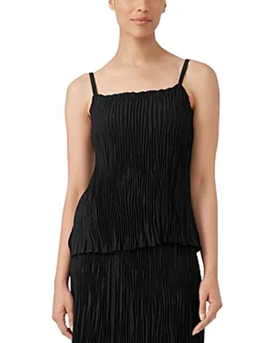 Eileen Fisher Crinkle Silk Camisole Top In Black