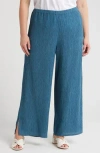 Eileen Fisher Crinkled Ankle Wide Leg Pants In Cascade