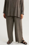 Eileen Fisher Crinkled Ankle Wide Leg Pants In Taupe