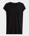 Eileen Fisher Crinkled Organic Cotton Jersey Tunic In Black