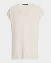 Eileen Fisher Crinkled Organic Cotton Jersey Tunic In Chalk