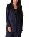 Eileen Fisher Crinkled Satin Blazer In Black
