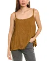 Eileen Fisher Crinkled Silk Camisole In Brown