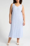 Eileen Fisher Crinkled Silk Dress In White