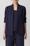 Eileen Fisher Crinkled Stretch Organic Cotton Jacket