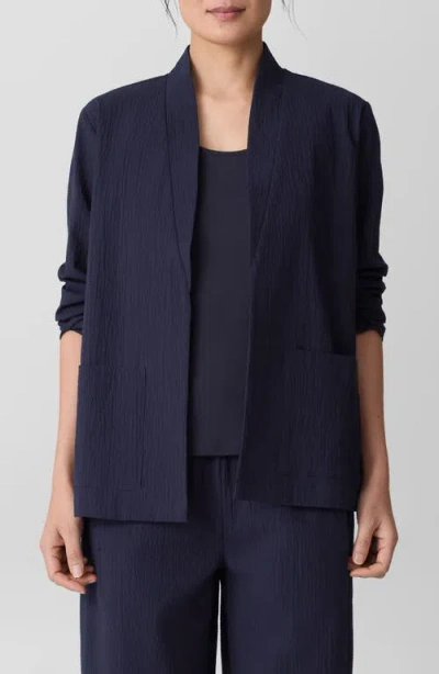 Eileen Fisher Crinkled Stretch Organic Cotton Jacket