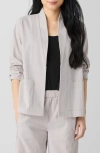 Eileen Fisher Crinkled Stretch Organic Cotton Jacket In Chalk