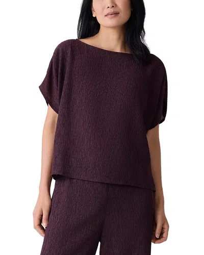 Eileen Fisher Crinkled Top In Purple