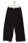 Eileen Fisher Crop Hemp Wide Leg Pants In Black