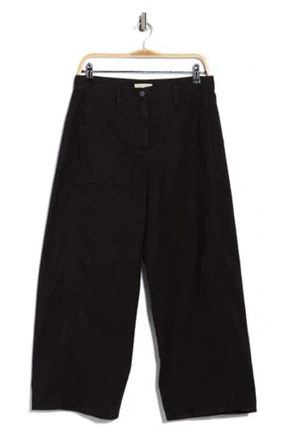 Eileen Fisher Crop Hemp Wide Leg Pants In Black