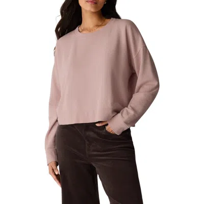 Eileen Fisher Crop Organic Cotton Sweatshirt In Opal