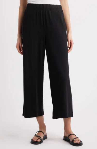 Eileen Fisher Crop Wide Leg Pants In Black