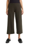 Eileen Fisher Cropped Wide Leg Pant In Brown