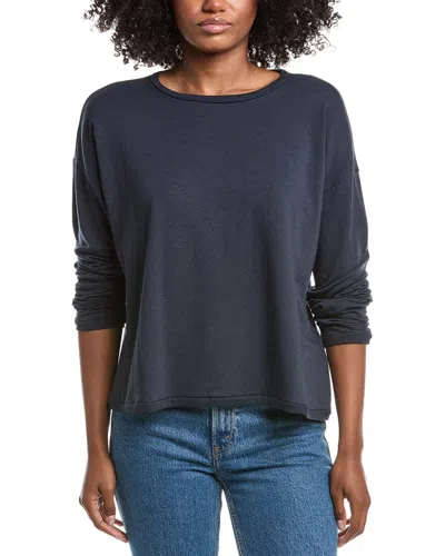 Eileen Fisher Cropped Boxy Top In Blue