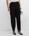 Eileen Fisher Stretch-jersey Cargo Trousers In Black