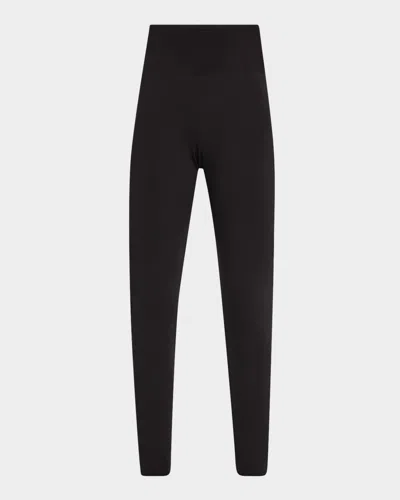 Eileen Fisher Cropped High-rise Jersey Leggings In Black