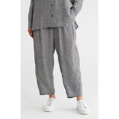Eileen Fisher Cropped Lantern Linen Pants In Multi