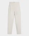 Eileen Fisher Cropped Lightweight Ponte Lantern Pants In Chalk