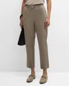 Eileen Fisher Cropped Organic Cotton Utility Pants In Reed