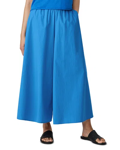 Eileen Fisher Cotton Cropped Wide Leg Trousers In Calypso