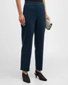 Eileen Fisher Cropped Straight-leg Flex Ponte Pants In Deep Adriatic