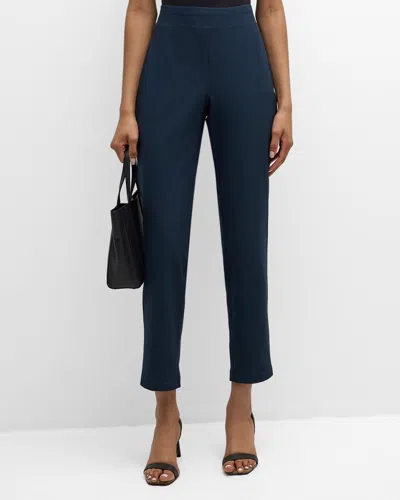 Eileen Fisher High Waist Slim Crop Pants In Ocean
