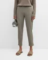 Eileen Fisher Cropped Stretch Crepe Skinny Pants In Dove