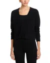 Eileen Fisher Cropped V Neck Cardigan In Black