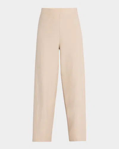 EILEEN FISHER CROPPED WASHABLE STRETCH CREPE LANTERN PANTS