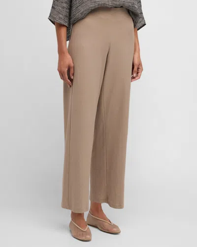 Eileen Fisher Cropped Washable Stretch Crepe Pants In Briar