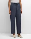 EILEEN FISHER CROPPED WASHED SILK CARGO PANTS