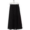 Eileen Fisher Cropped Wide Leg Organic Cotton Pants In Black