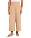 Eileen Fisher Cropped Wide-leg Organic Cotton Pants In Biscuit In Neutral