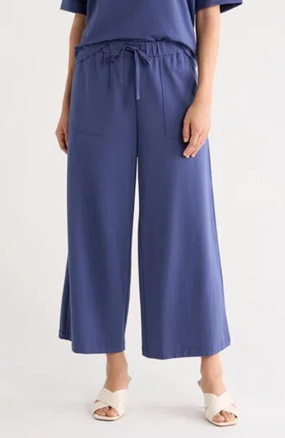 Eileen Fisher Cropped Wide Leg Pants In Purple
